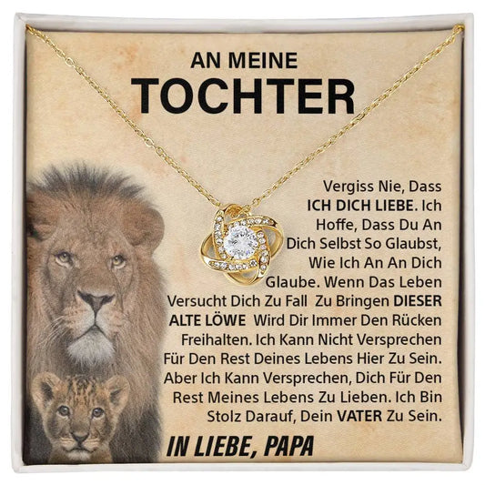 An meine Tochter - Niemals vergessen - Liebesknoten-Halskette - Gold