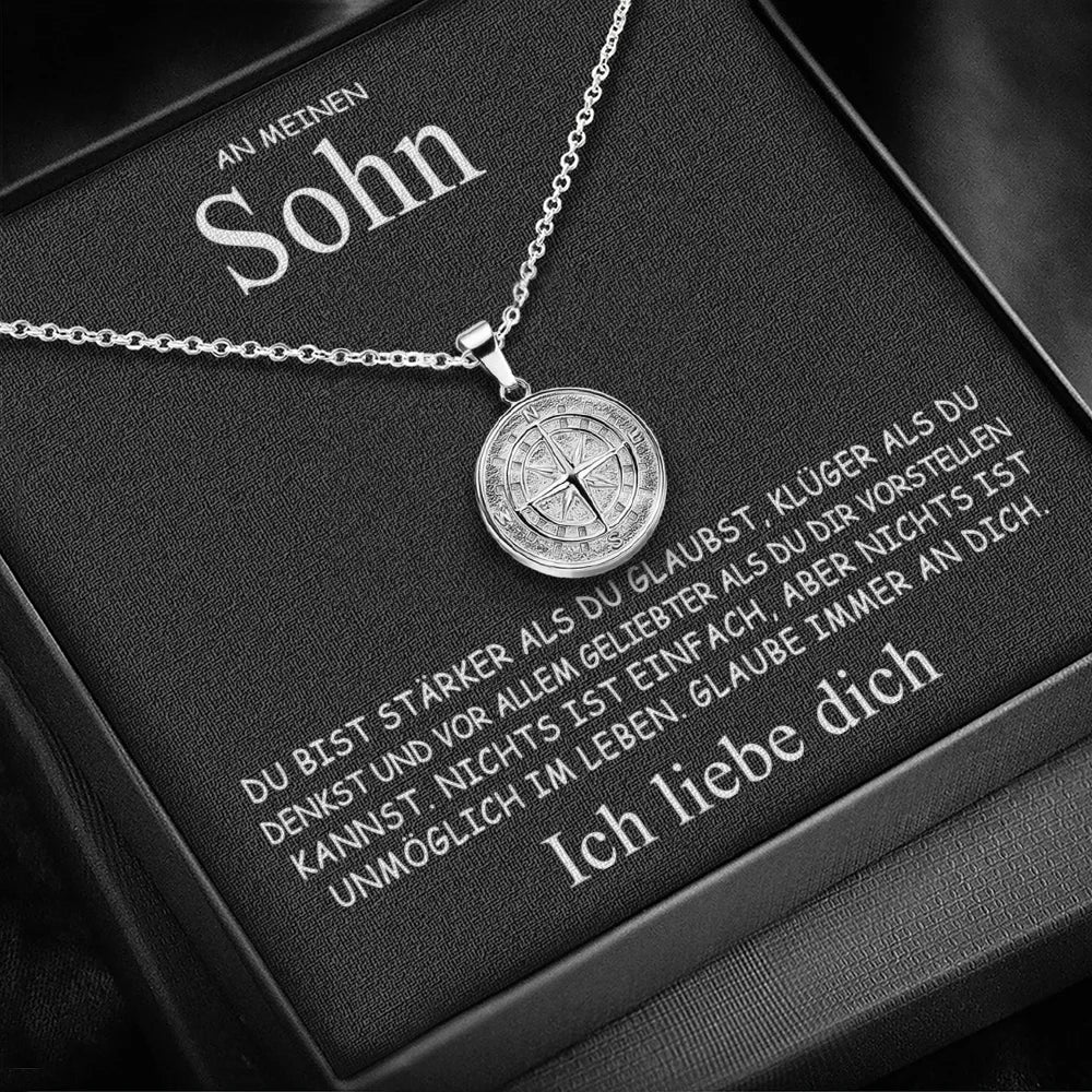 An meinen Sohn - Kompass Anhänger
