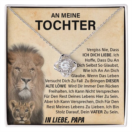 An meine Tochter - Niemals vergessen - Liebesknoten-Halskette - Silber